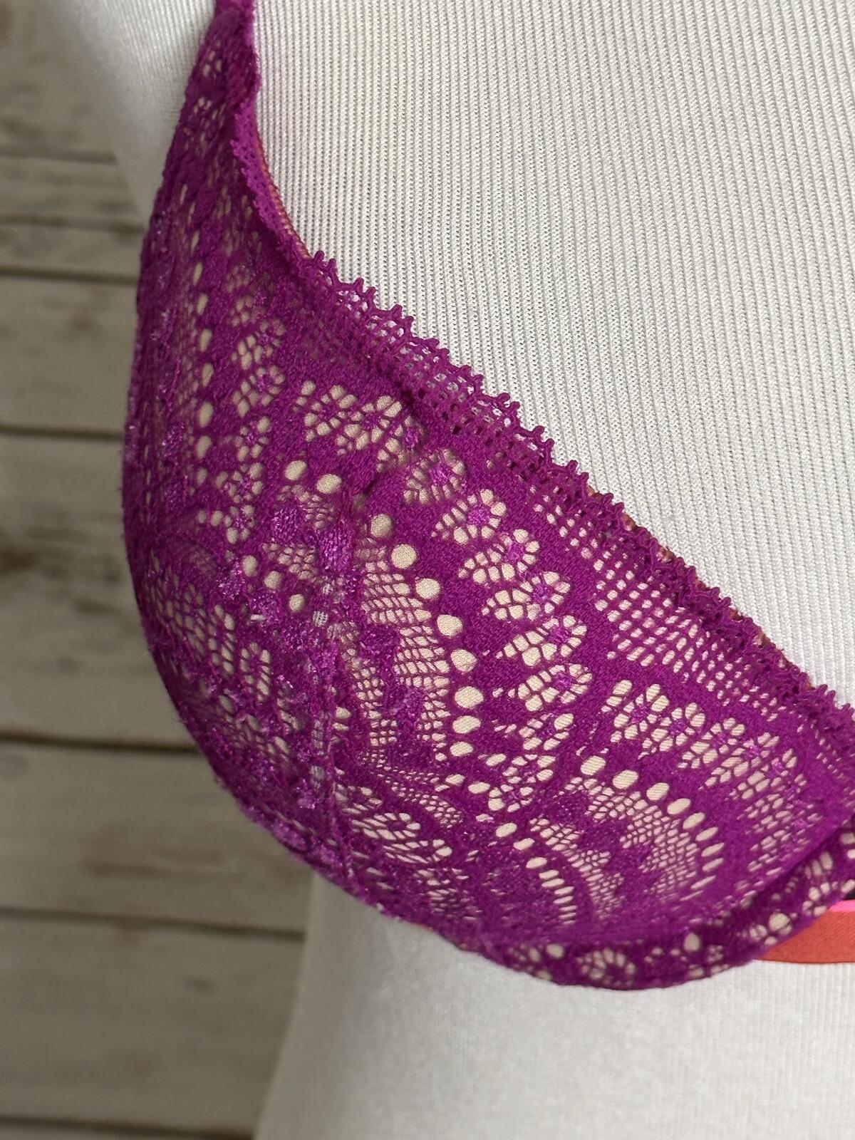 Victoria's Secret Very Sexy purple lace push-up bra 34C coquette bombshell