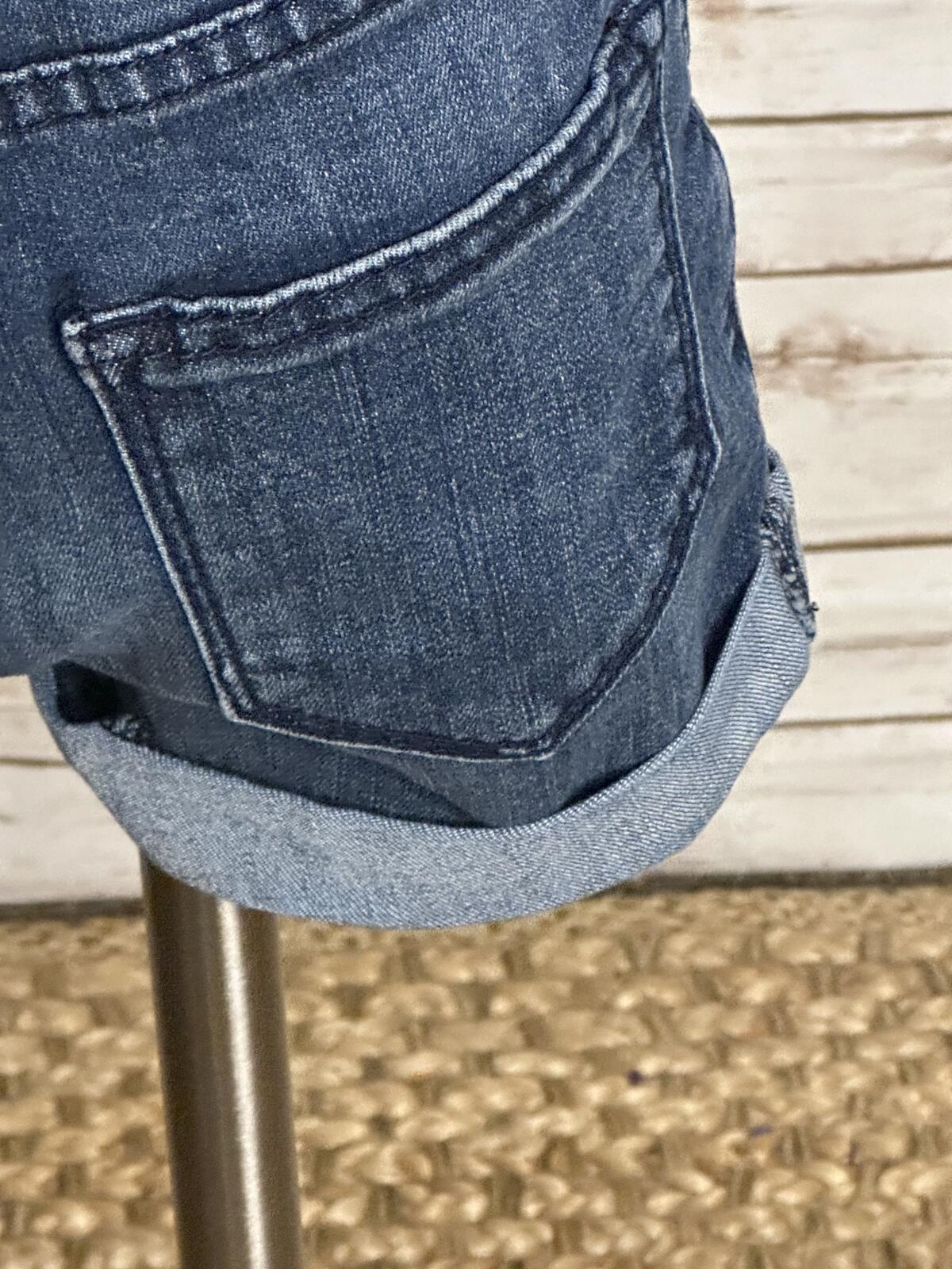 Urban Outfitters BDG Shortie dark wash distressed stretch denim jean shorts 24