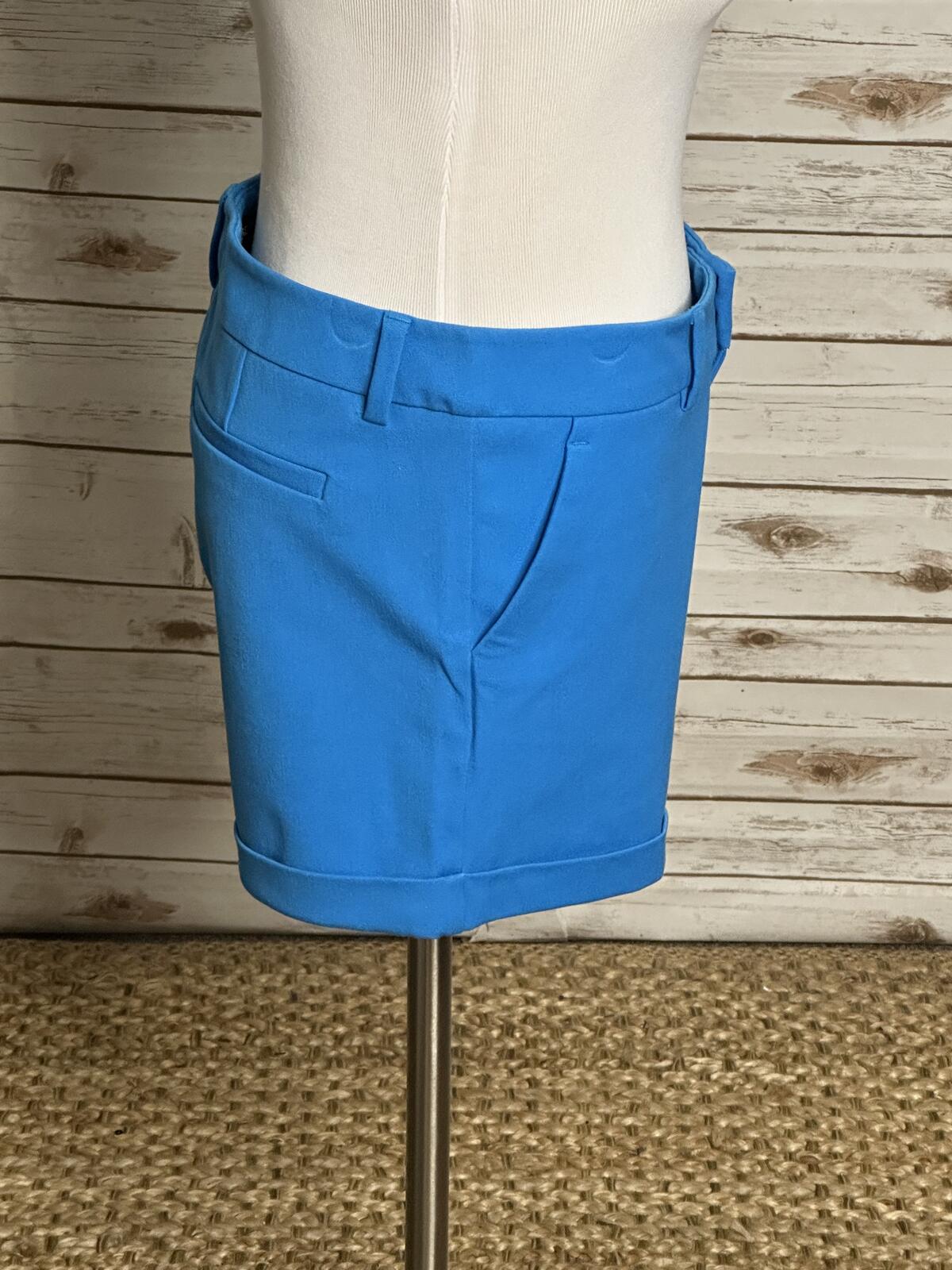 crosby. Harry turquoise blue mid-rise cuffed shorts Size 6 classic tailored