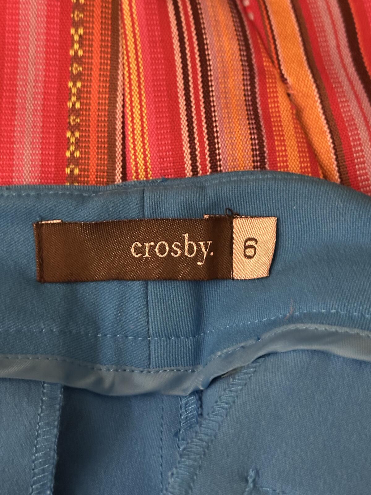 crosby. Harry turquoise blue mid-rise cuffed shorts Size 6 classic tailored