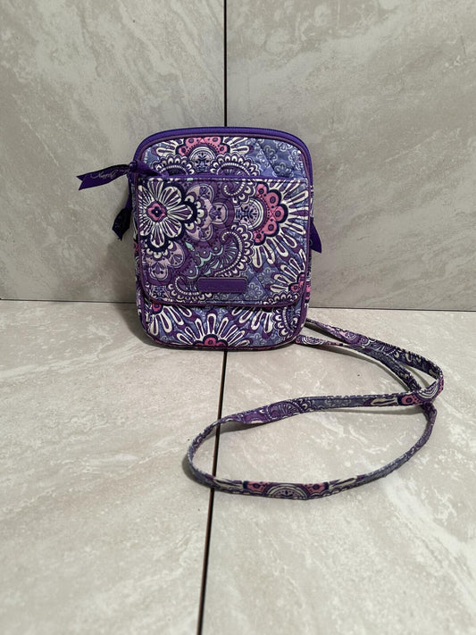 Vera Bradley purple pink paisley medallion quilted crossbody organizer bag