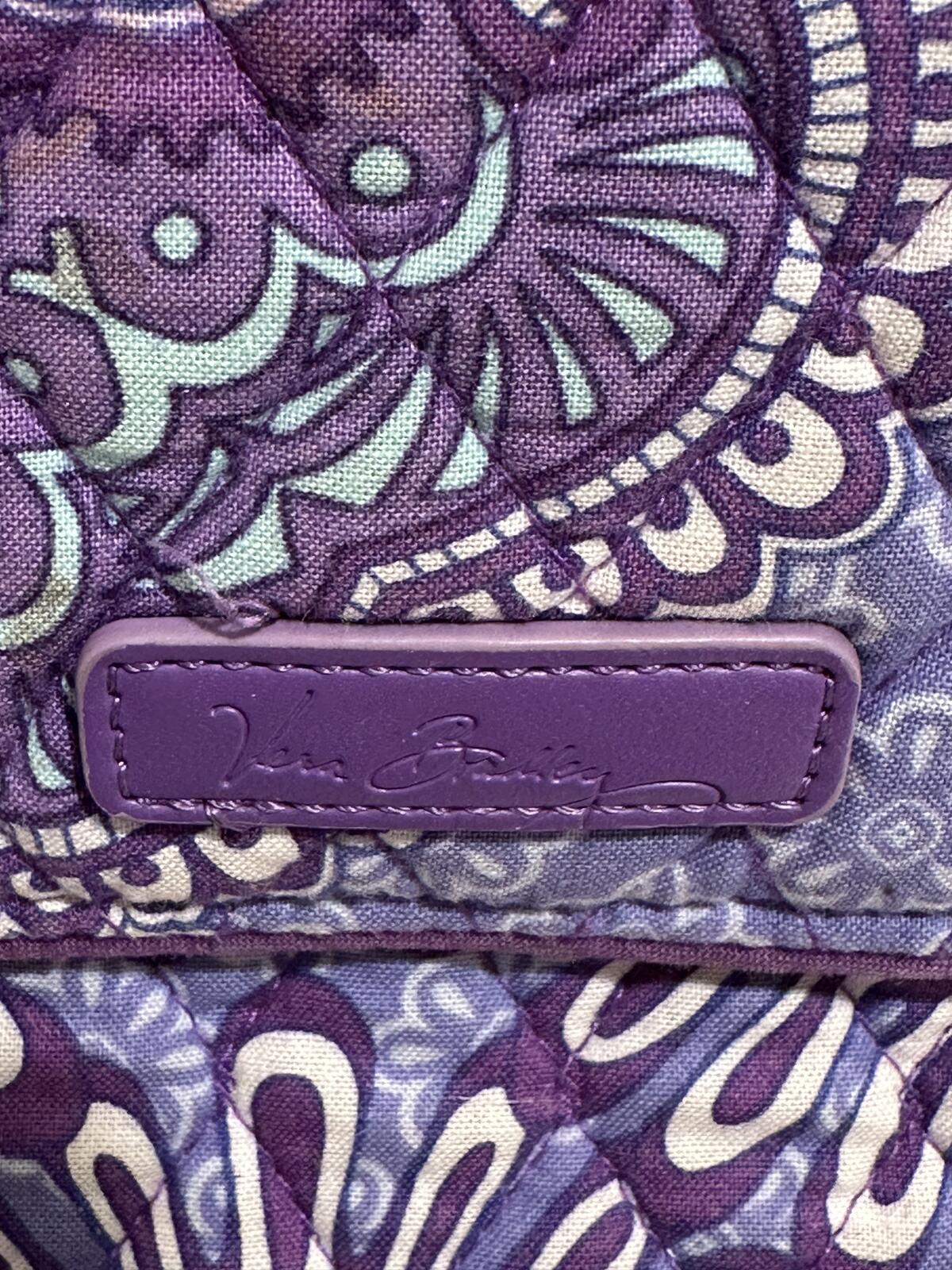 Vera Bradley purple pink paisley medallion quilted crossbody organizer bag