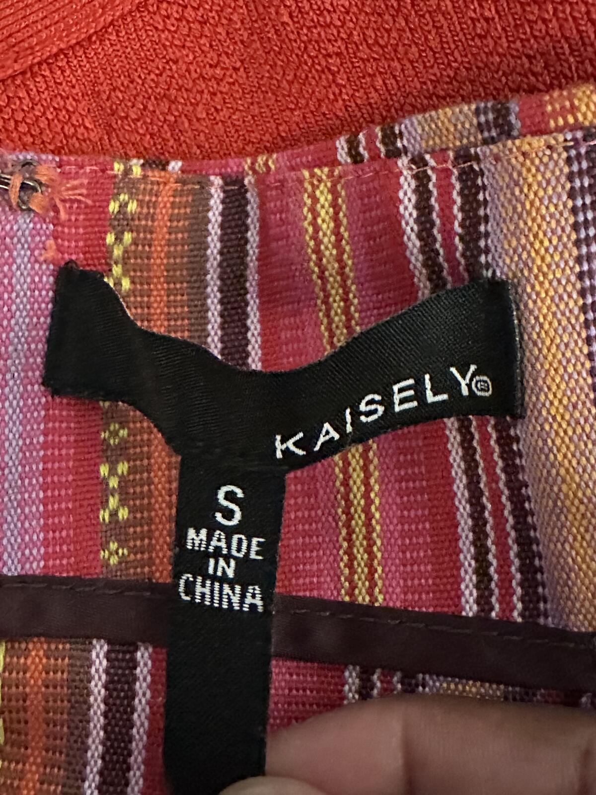 Kaisely multicolored striped woven cotton high-waisted shorts Small boho global