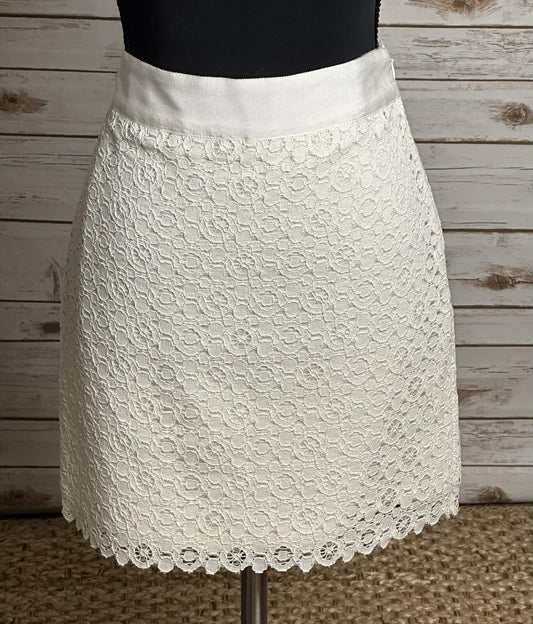 The Limited ivory floral lace pencil skirt Size 2 bridal coquette old money