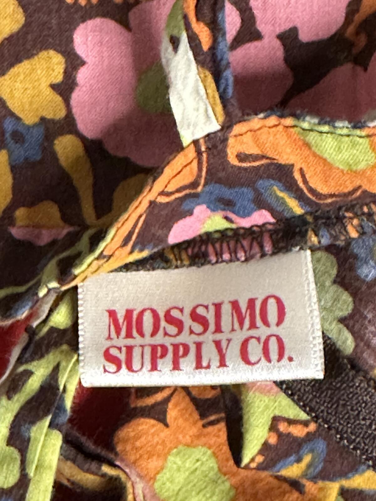 Mossimo Supply Co multicolored floral cotton empire waist maxi dress boho 70s