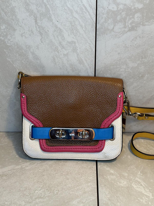 Coach New York multicolored colorblock Swagger 20 pebbled leather crossbody