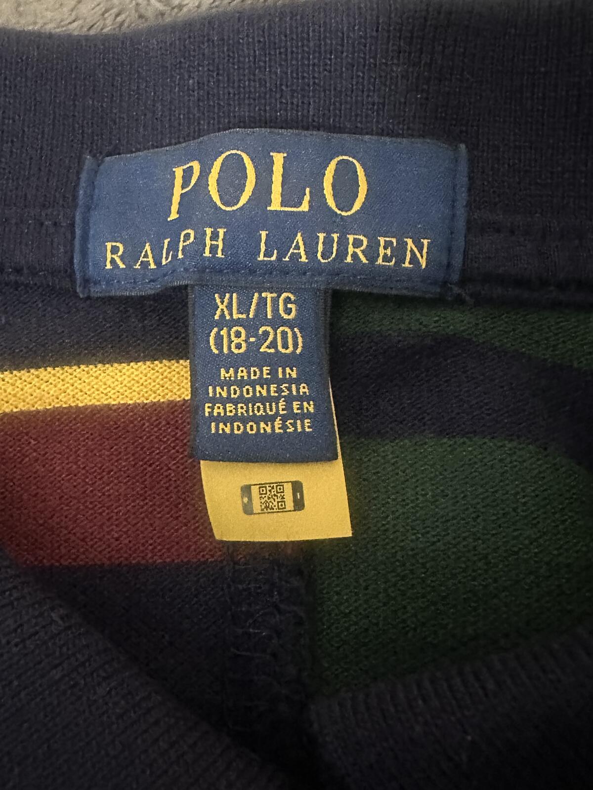 Polo Ralph Lauren 1967 multicolored rugby-inspired polo shirt Youth XL (18-20)
