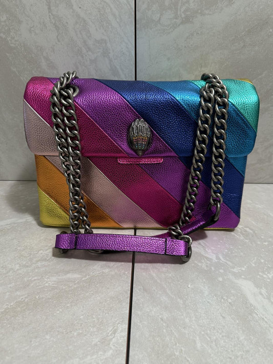 Kurt Geiger Kensington XL metallic rainbow leather shoulder bag dopemine Barbie