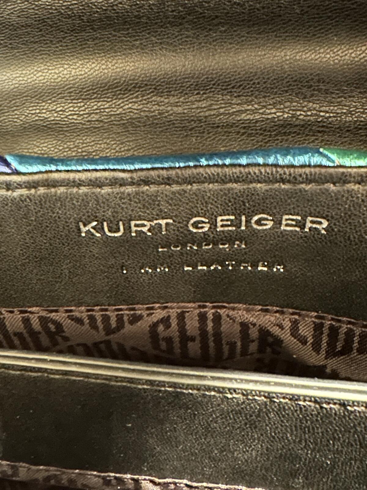 Kurt Geiger Kensington XL metallic rainbow leather shoulder bag dopemine Barbie