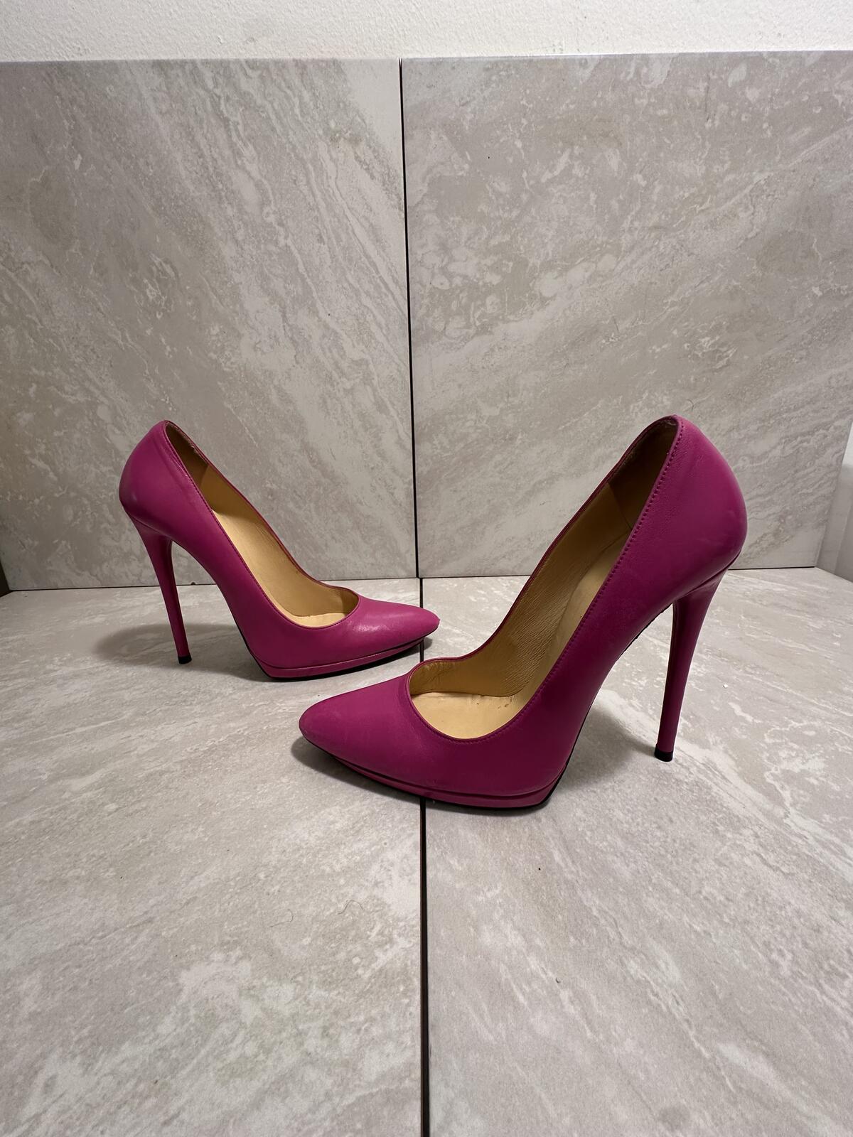 Balenciaga pink leather pointed toe stiletto heel Size 38/US 8 Made in Italy