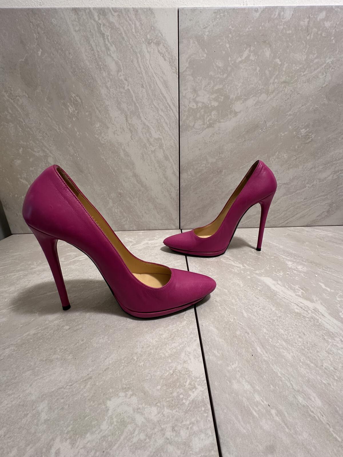 Balenciaga pink leather pointed toe stiletto heel Size 38/US 8 Made in Italy