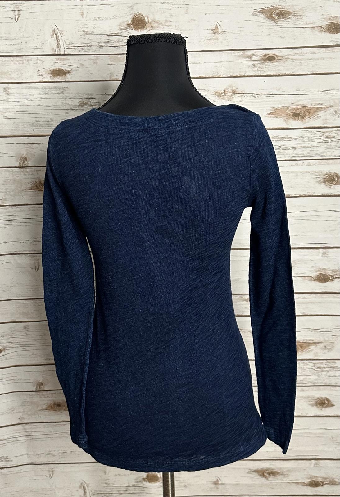 J.Crew classic Bella Swan cotton navy boatneck long sleeve Painter Tee XS