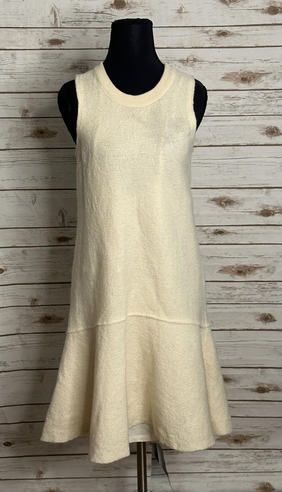 Anthropologie Knitted & Knotted cream wool sleeveless drop waist dress Small