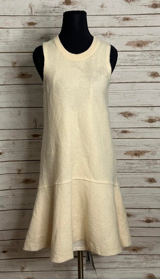 Anthropologie Knitted & Knotted cream wool sleeveless drop waist dress Small