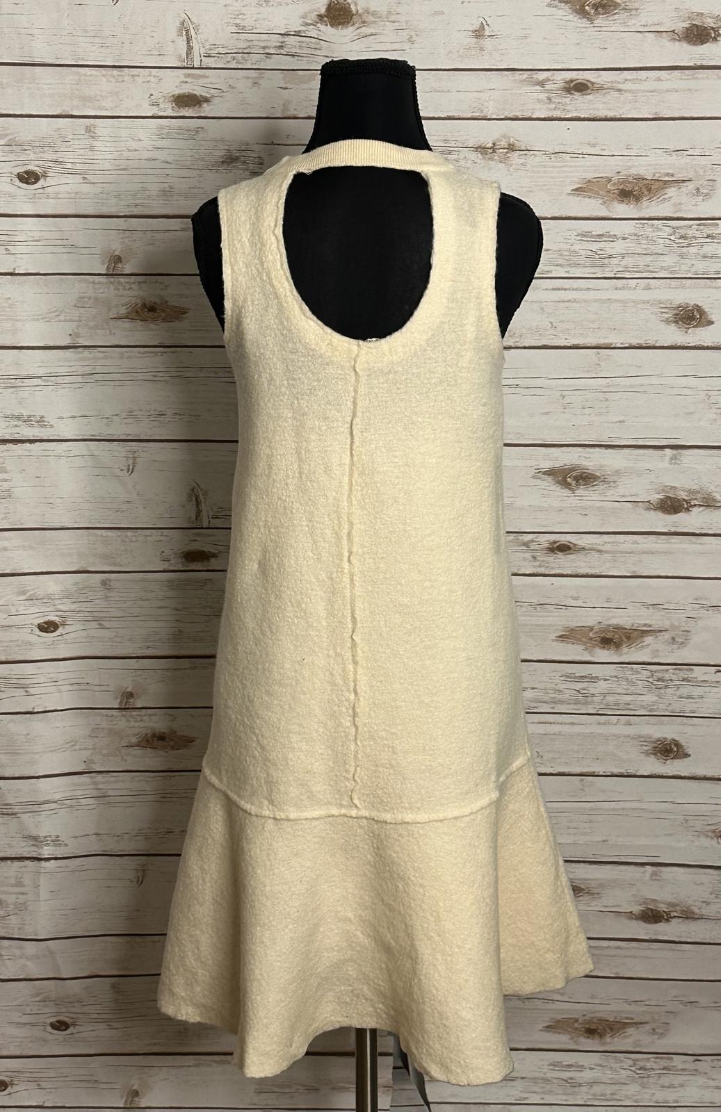 Anthropologie Knitted & Knotted cream wool sleeveless drop waist dress Small