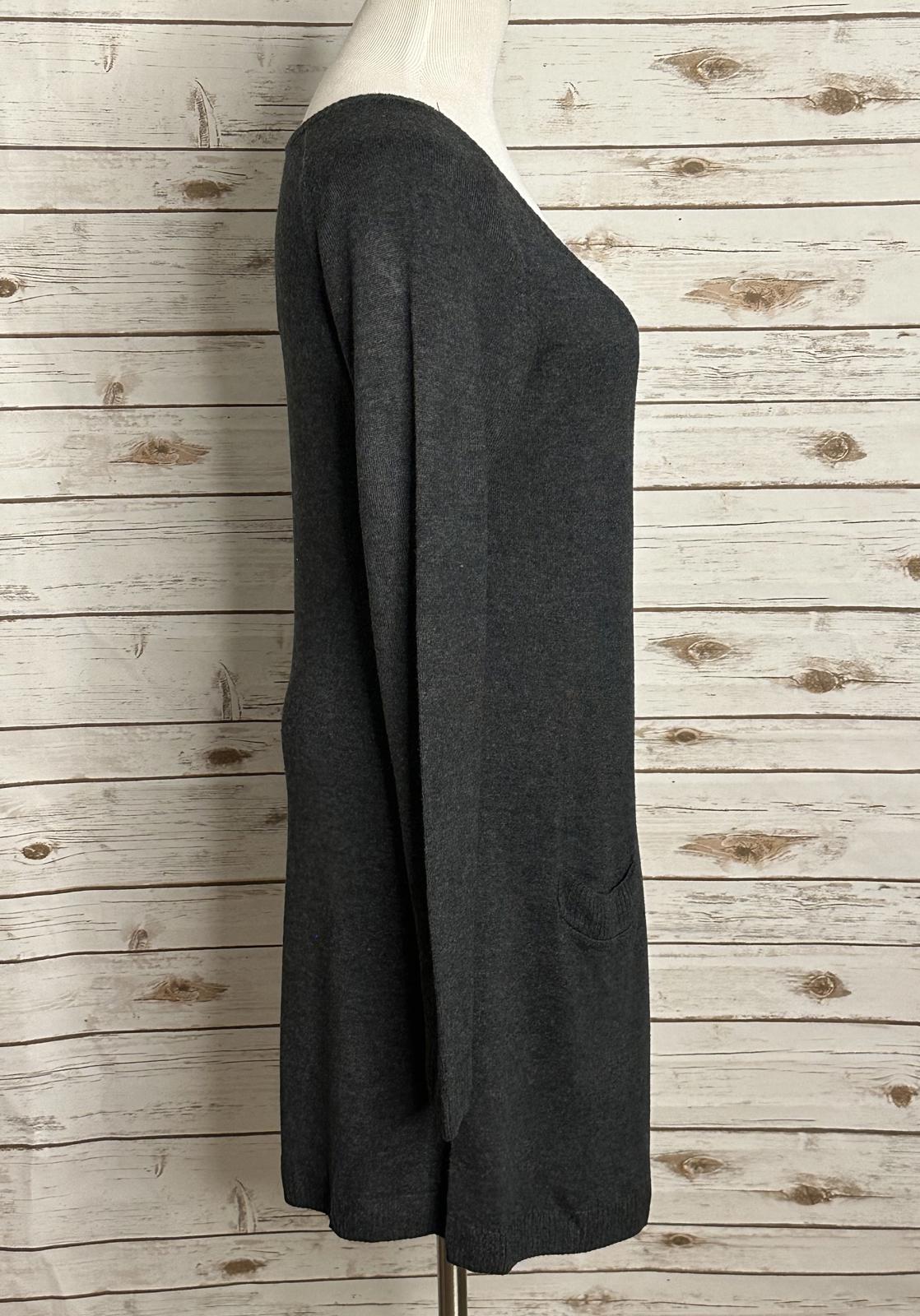 RVCA grey lagenlook scoop neck long sleeve pocket sweater dress/tunic Small