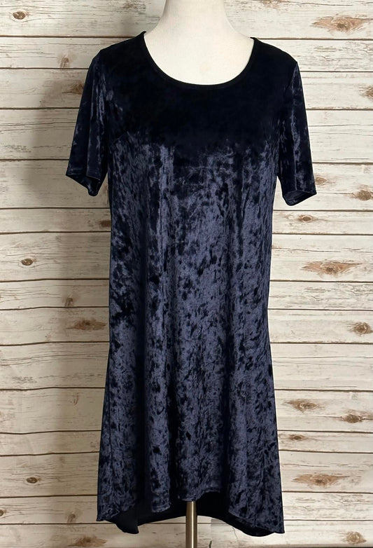 Westport 1962 navy crushed velvet whimsigoth dark fairy swing/A-line dress Large