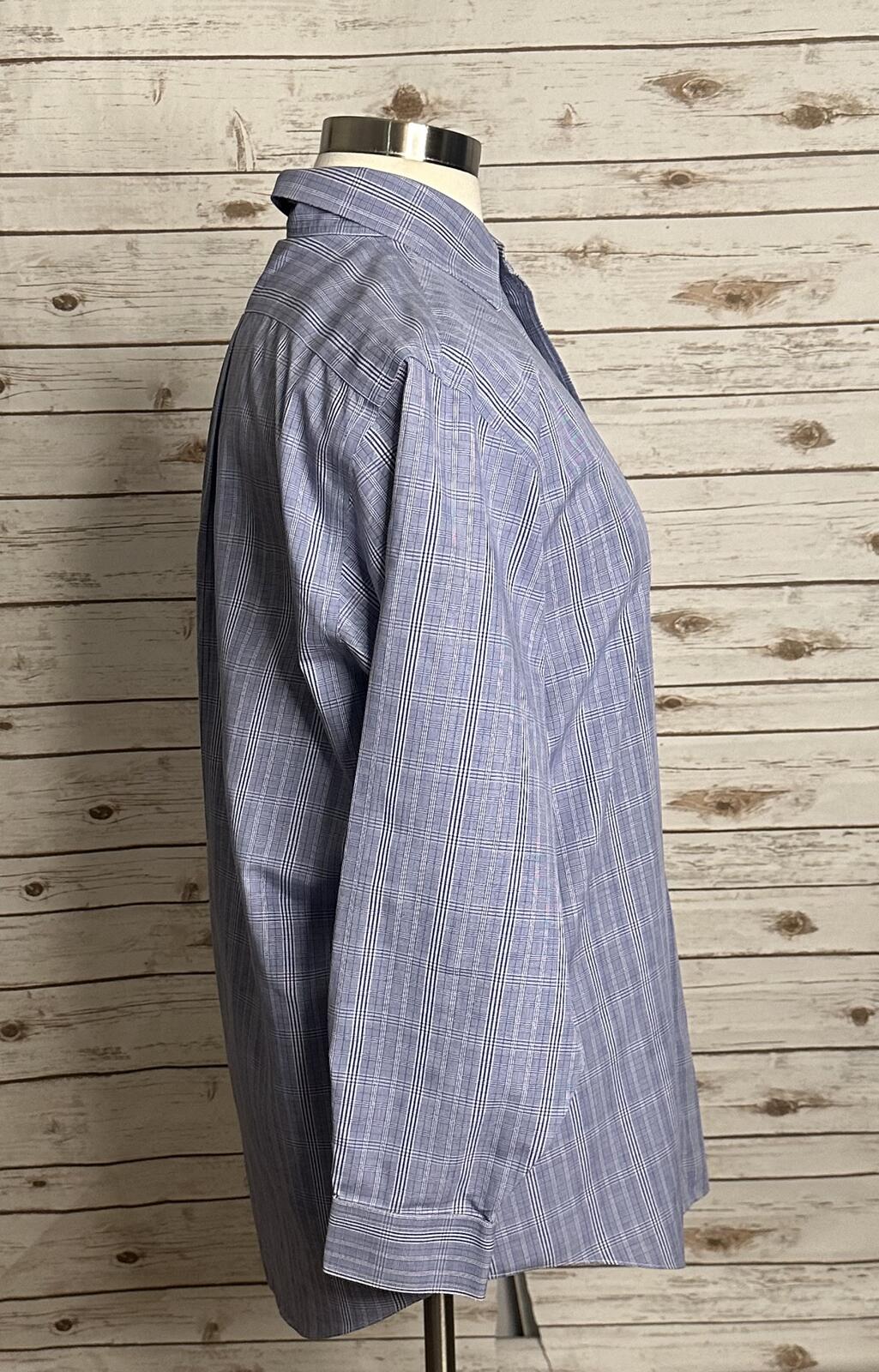 Brooks Brothers blue white plaid long sleeve button-up shirt Size 16.5/33 preppy