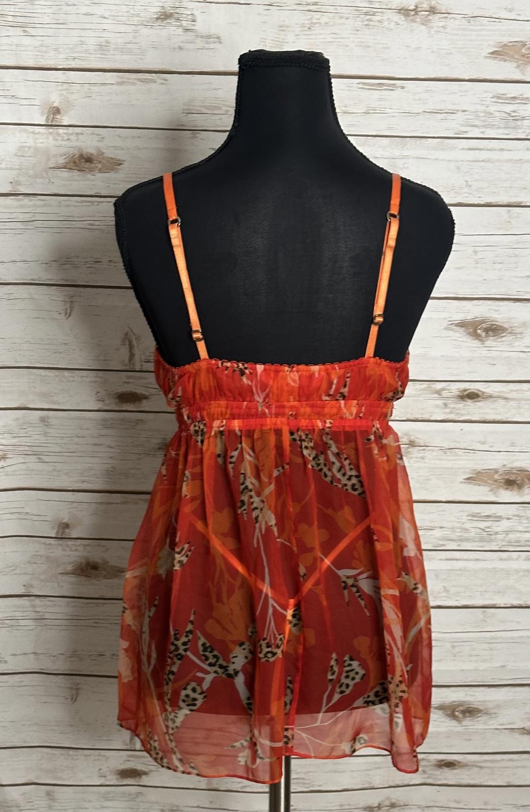 Victoria's Secret Very Sexy sheer chiffon babydoll floral/animal print set Size Small