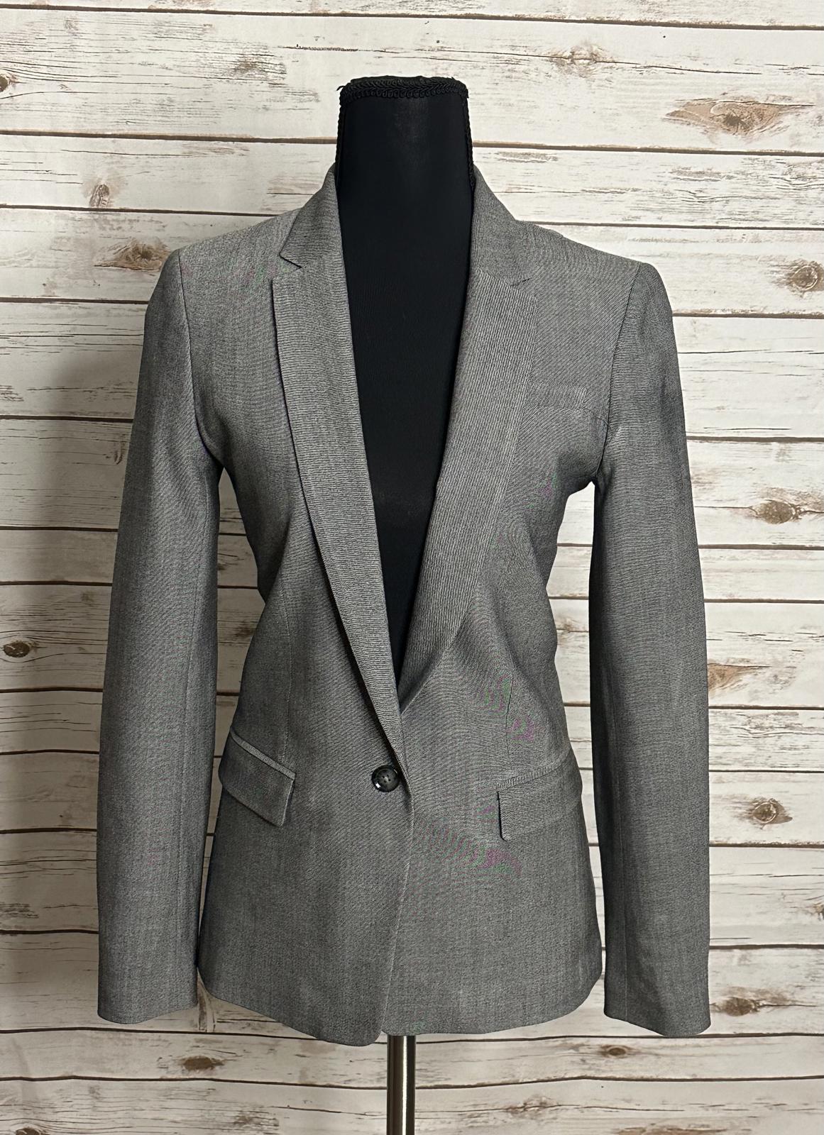 Banana Republic classic corpcore heather grey wool single-breasted blazer Size 0