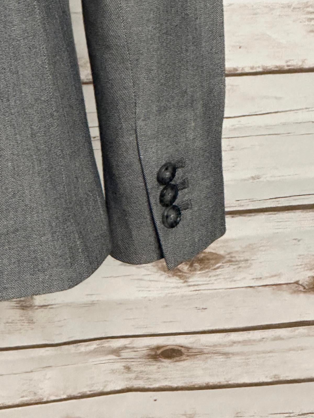 Banana Republic classic corpcore heather grey wool single-breasted blazer Size 0