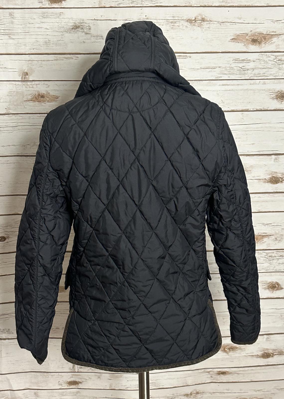 Polo Ralph Lauren black quilted barn snap front hooded jacket Size L (14-16)