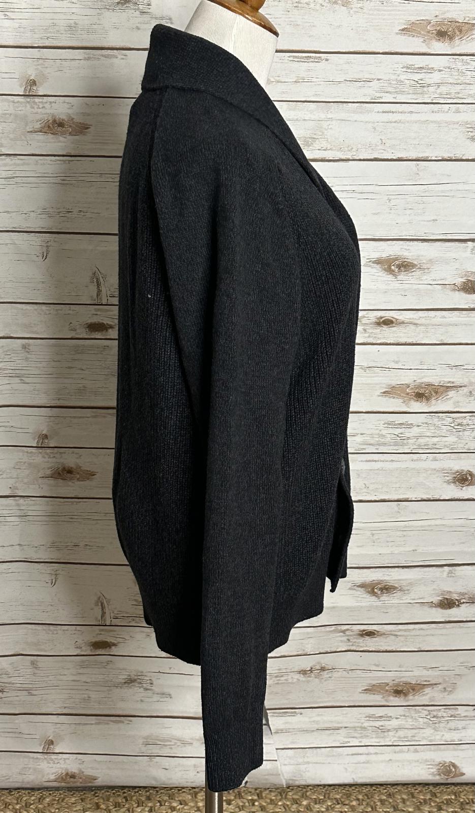 GAP grey cotton shaker shawl collar button-up cardigan sweater Size Large