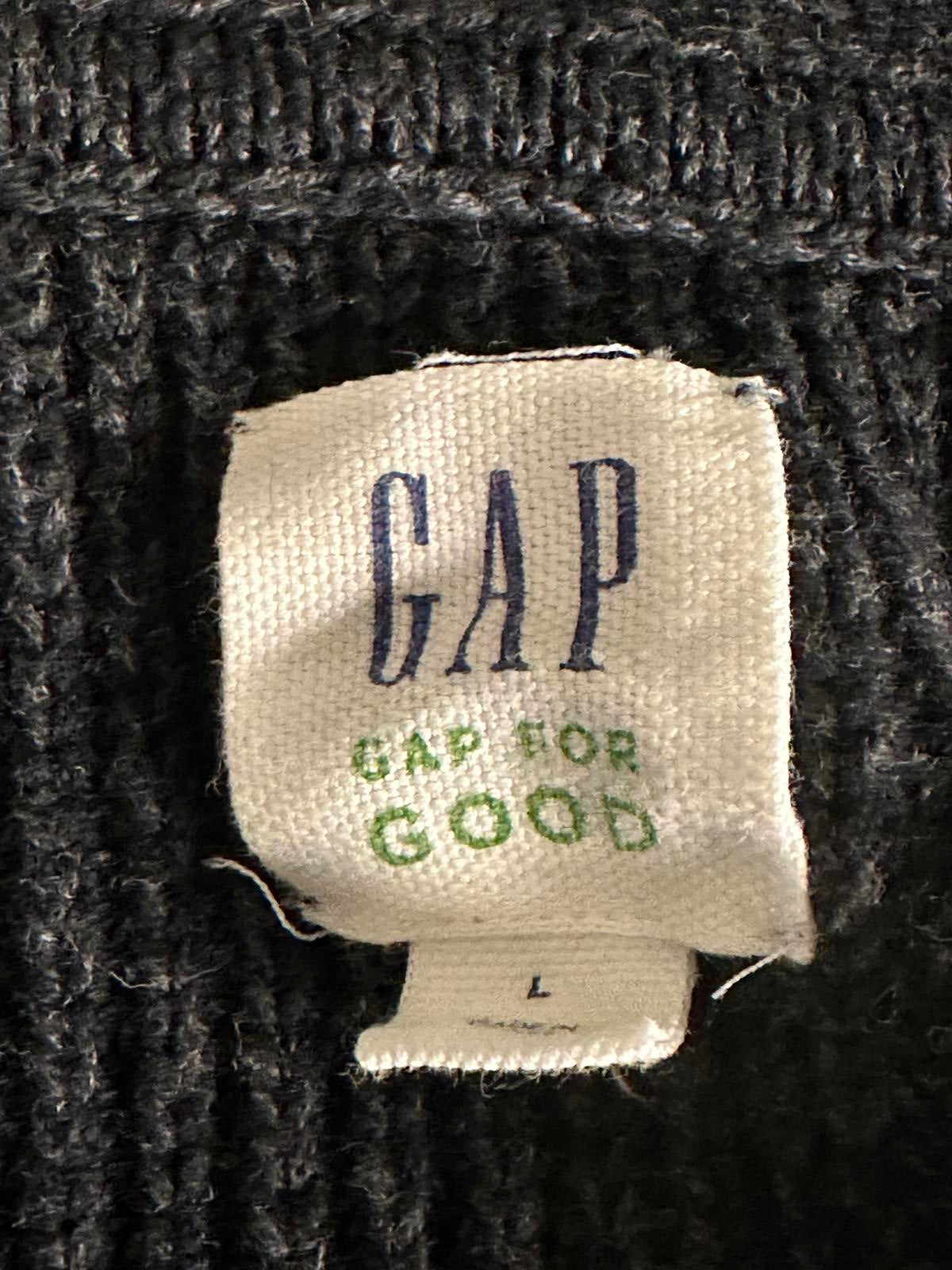 GAP grey cotton shaker shawl collar button-up cardigan sweater Size Large
