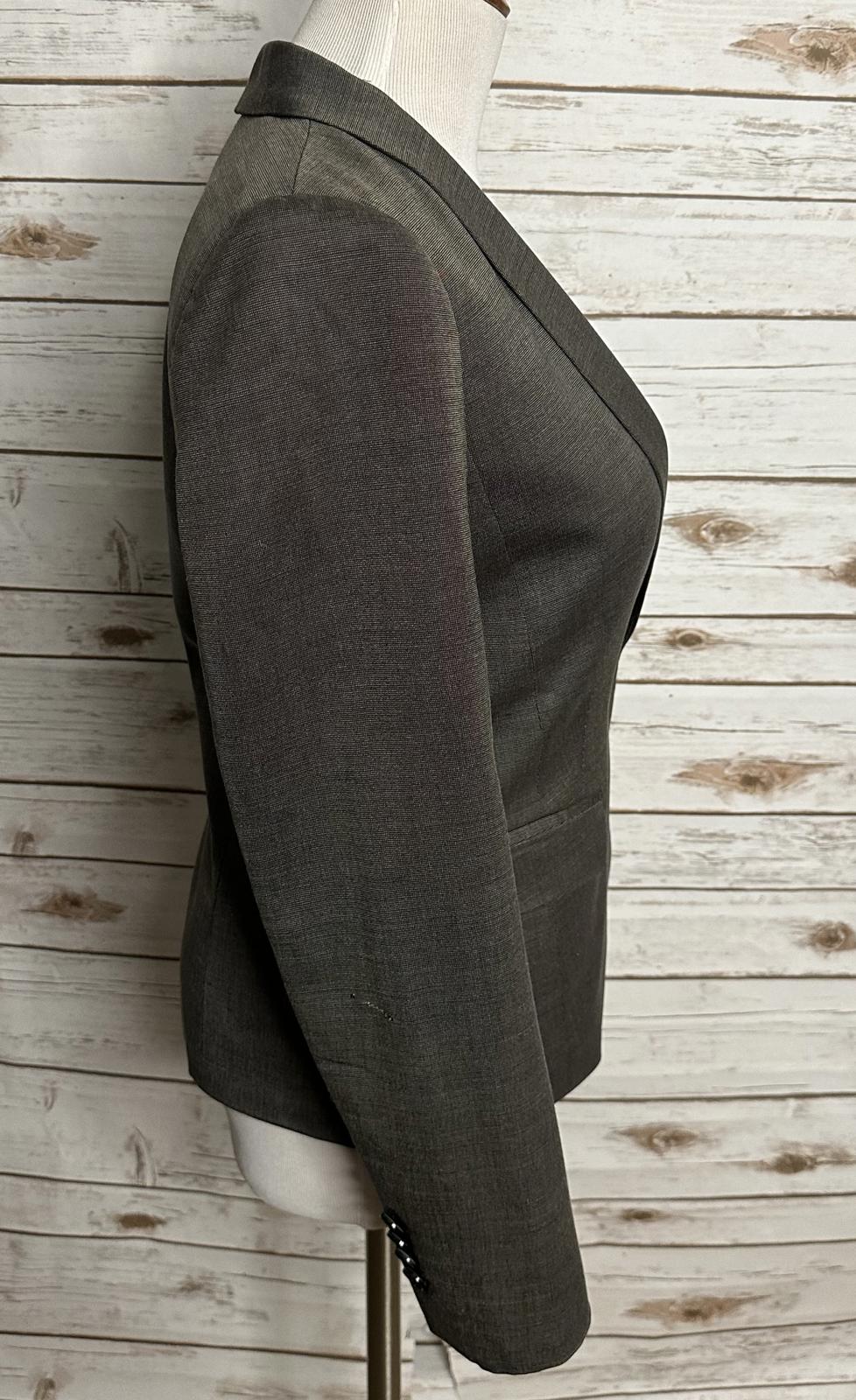 Ann Taylor taupe/brown wool-blend tailored tuxedo-inspired blazer Size 8P