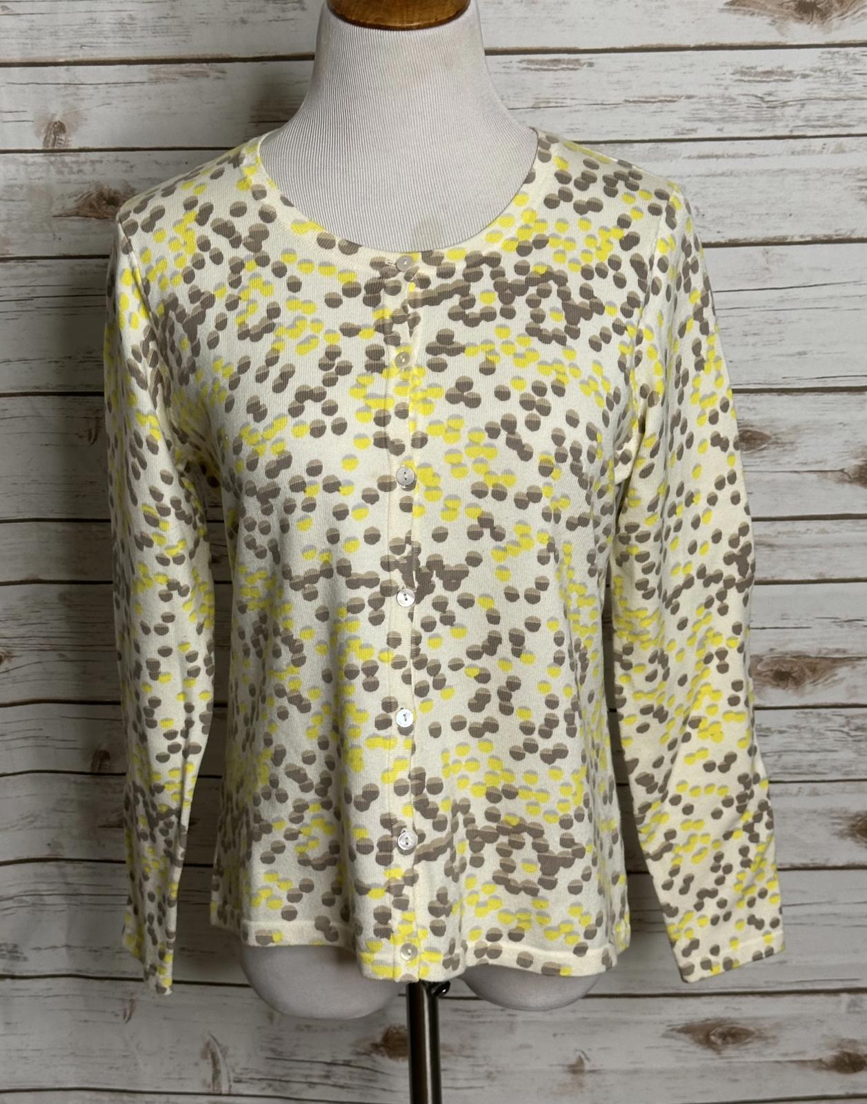 Saks Fifth Avenue Clothes Real polka-dot button front cardigan sweater Size L
