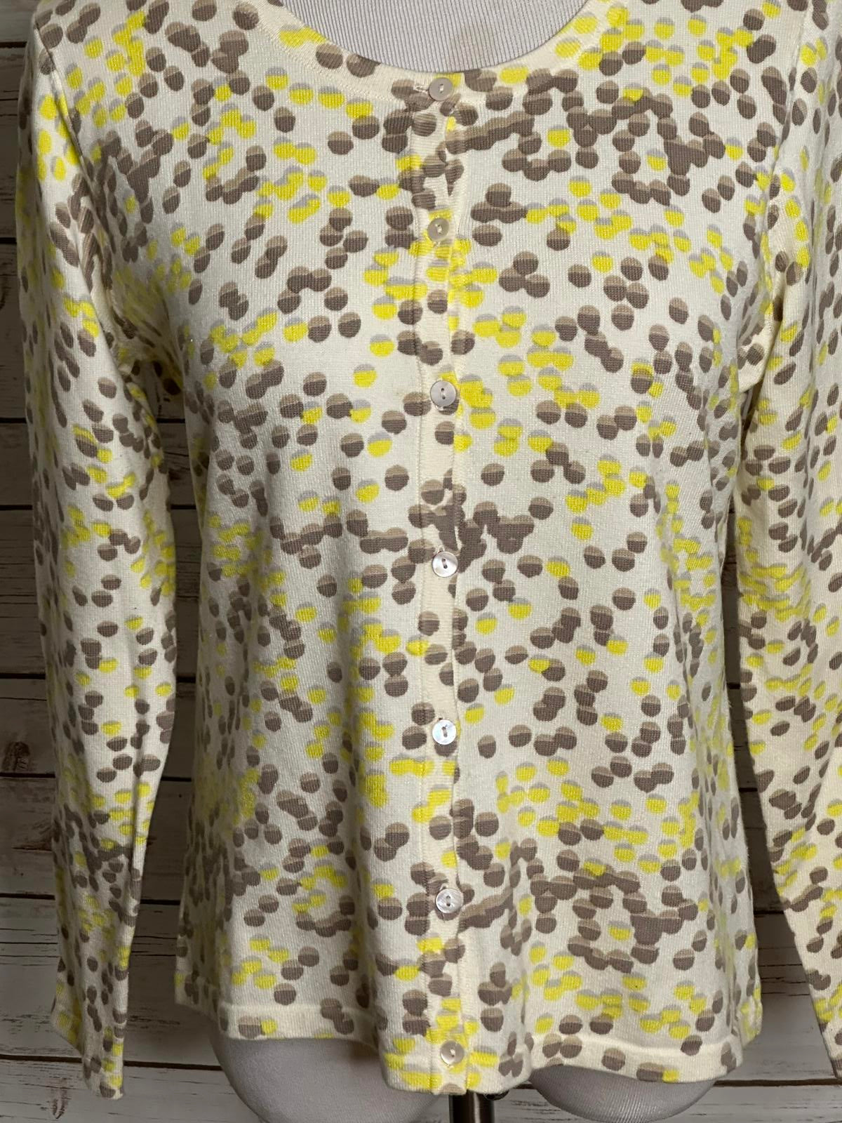 Saks Fifth Avenue Clothes Real polka-dot button front cardigan sweater Size L