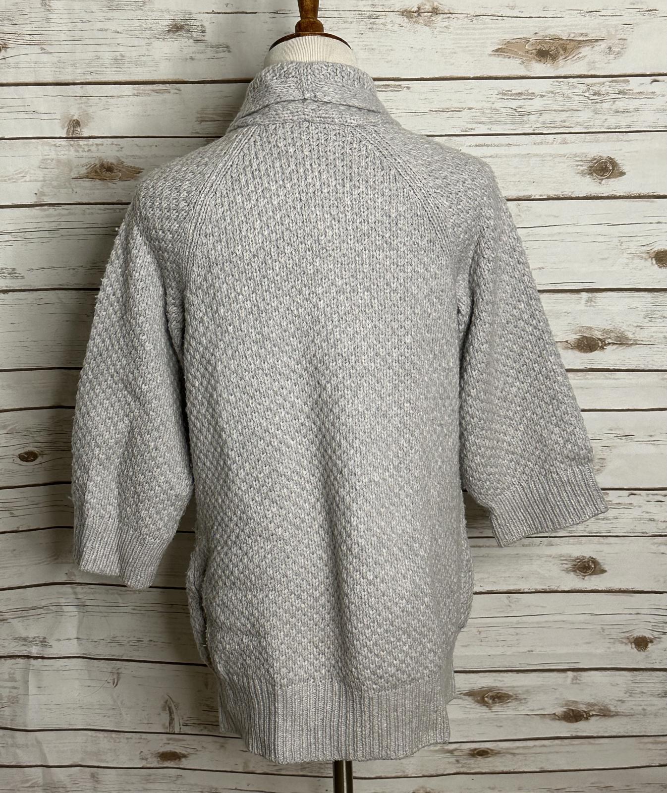 Vince lagenlook wool/cashmere grey chunky textured open cardigan sweater Size XS