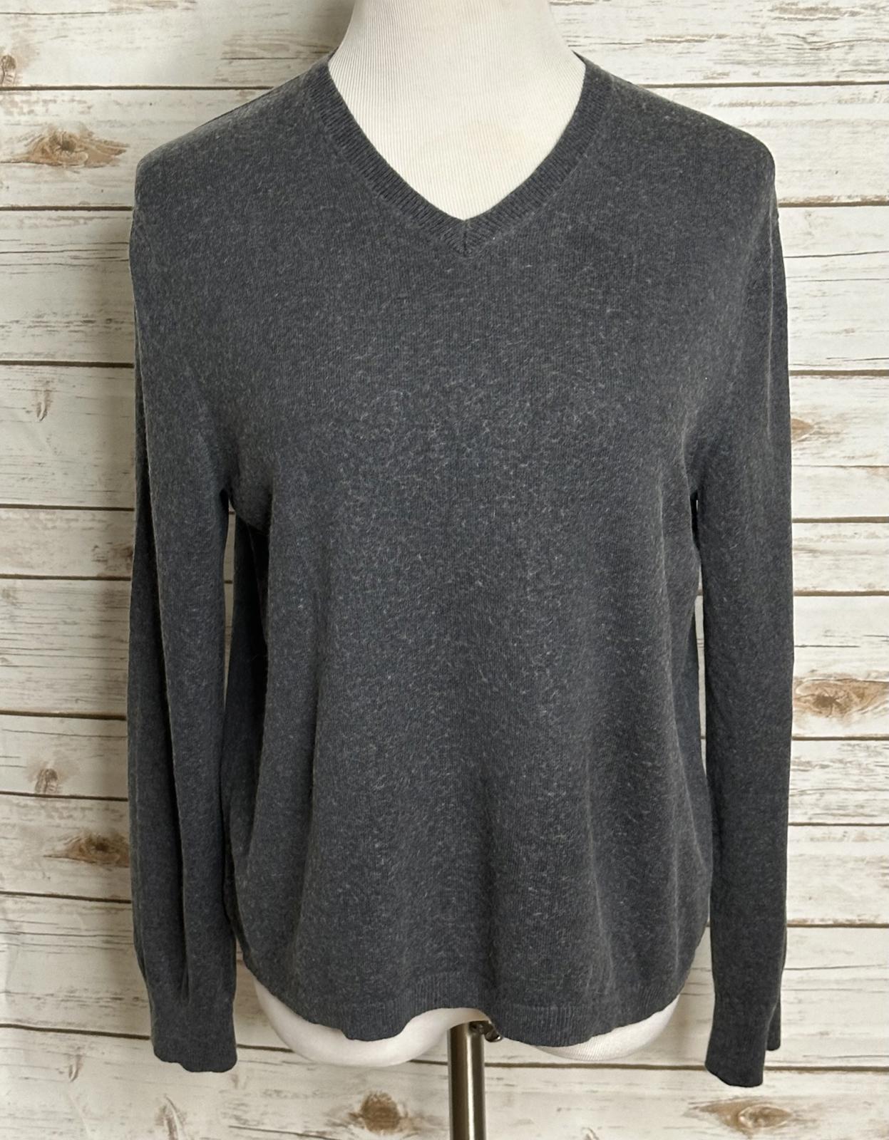 Banana Republic grey silk/cashmere V-neck long sleeve lightweight sweater Medium