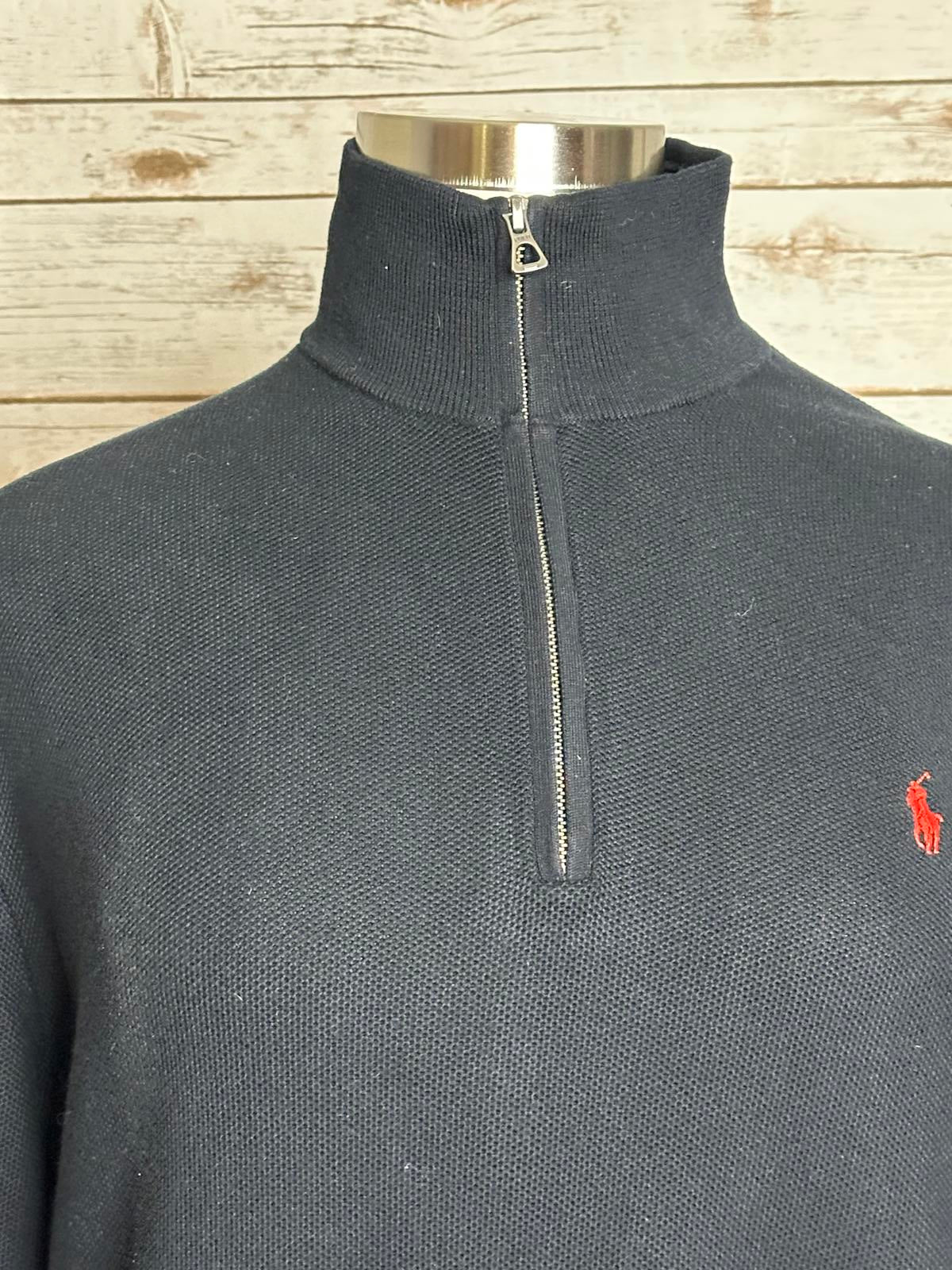 Polo Ralph Lauren classic Pima cotton quarter zip mock neck pullover sweater XXL