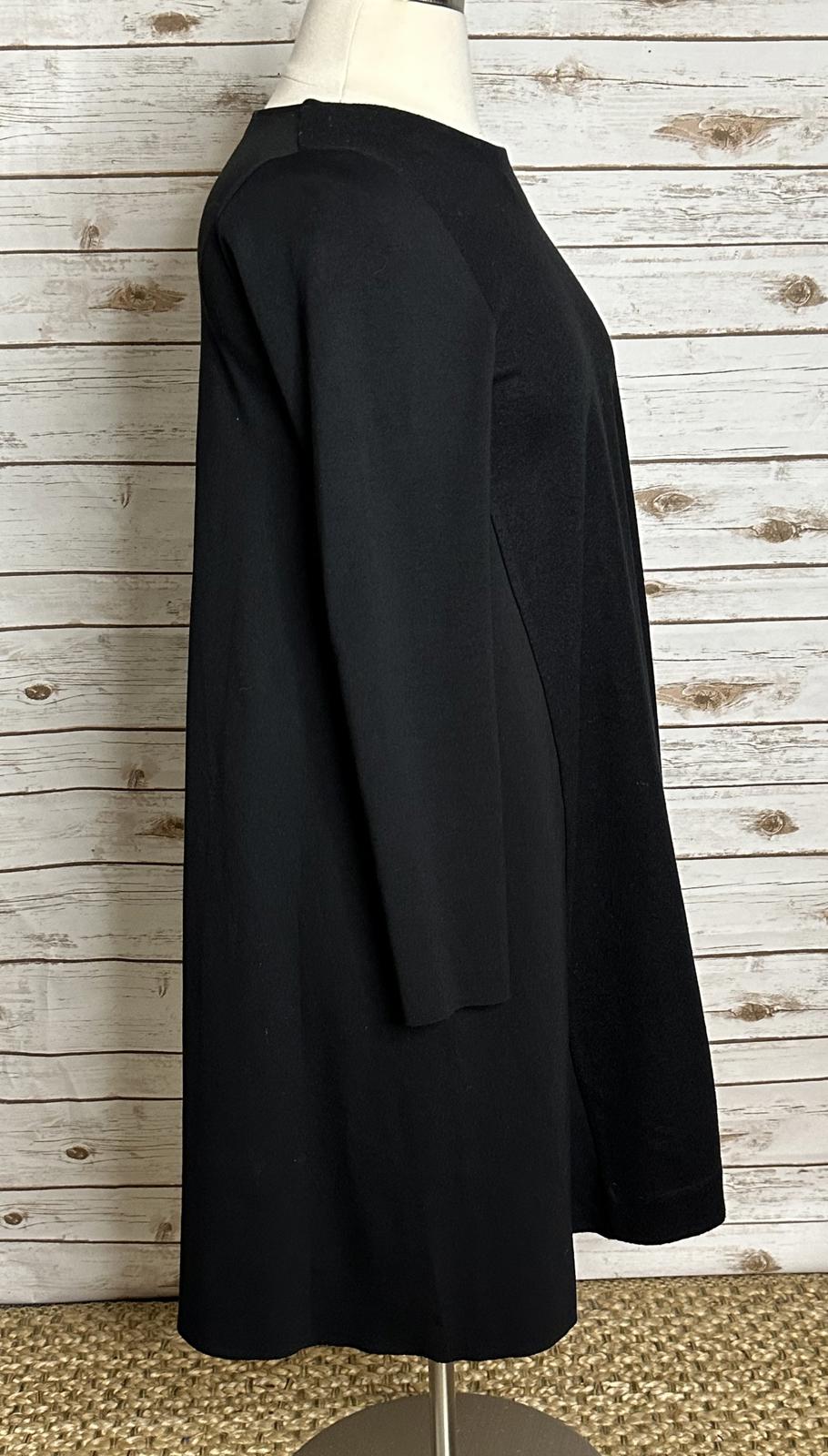 COS modern classic minimalism black long sleeve knit swing/A-line dress Large