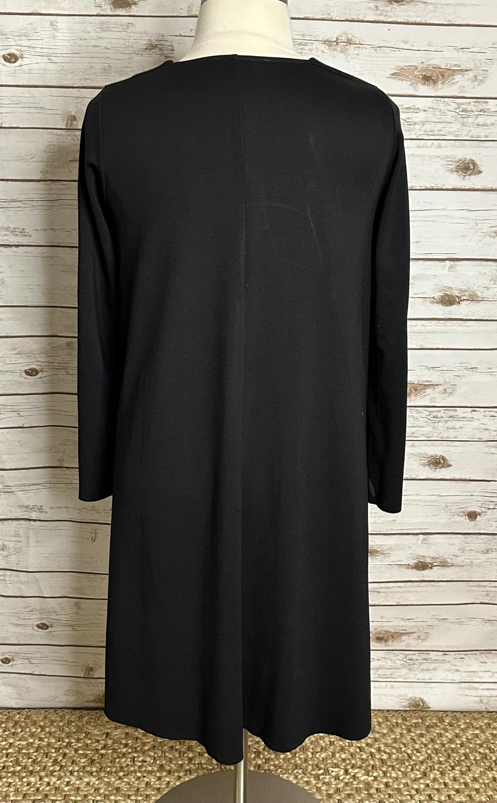 COS modern classic minimalism black long sleeve knit swing/A-line dress Large