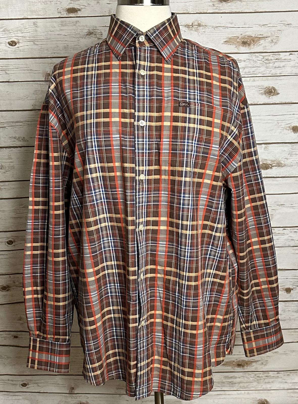 Vintage Enyce Y2K streetwear brown plaid long sleeve button-up shirt Size XXL