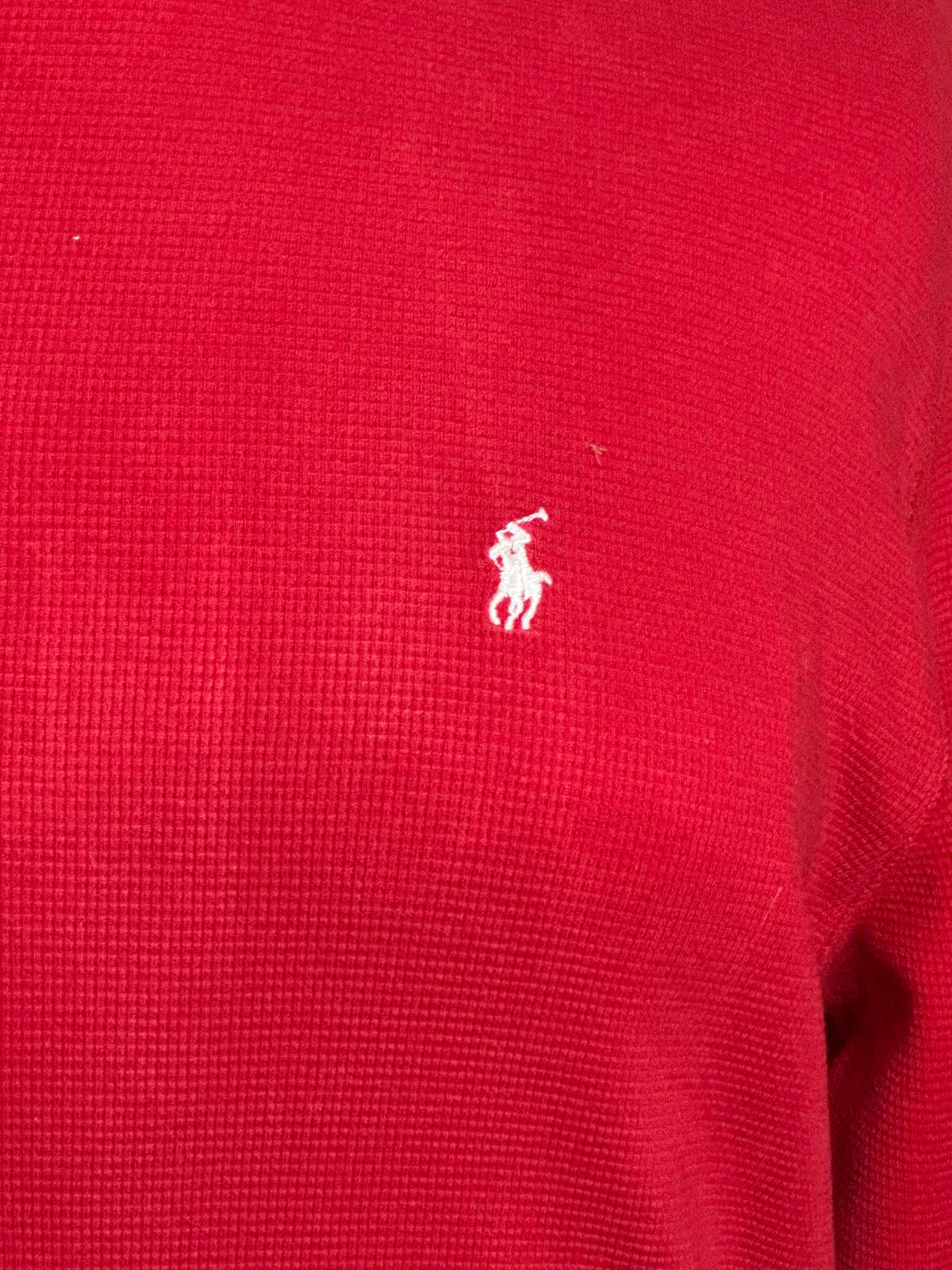 Polo Ralph Lauren red cotton waffle knit long sleeve thermal shirt Size XL