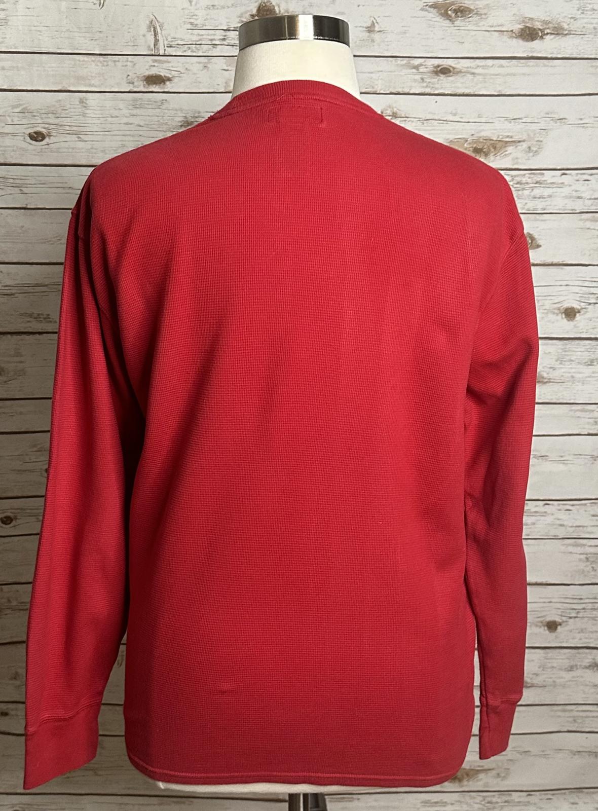 Polo Ralph Lauren red cotton waffle knit long sleeve thermal shirt Size XL