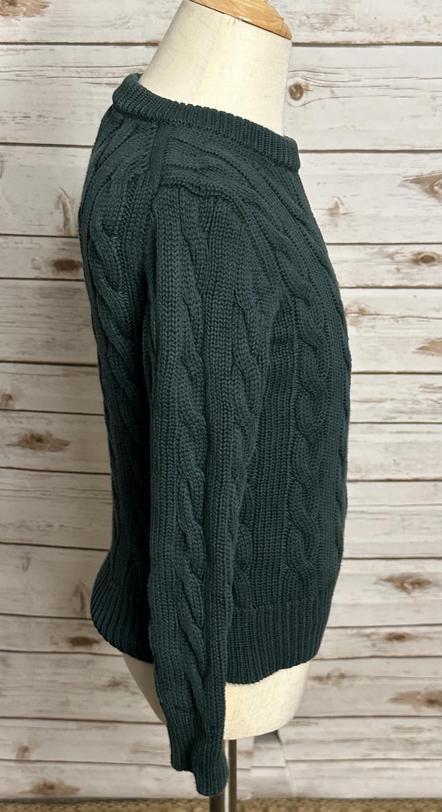 Crewcuts classic green cotton crewneck cable-knit pullover sweater Size XS