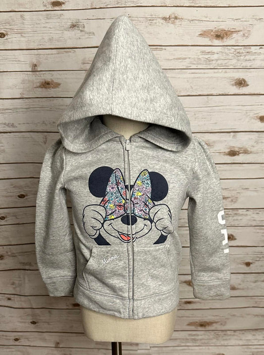 baby GAP x Disney Minnie Mouse grey zip full zip sweatshirt/hoodie Size 5 Years