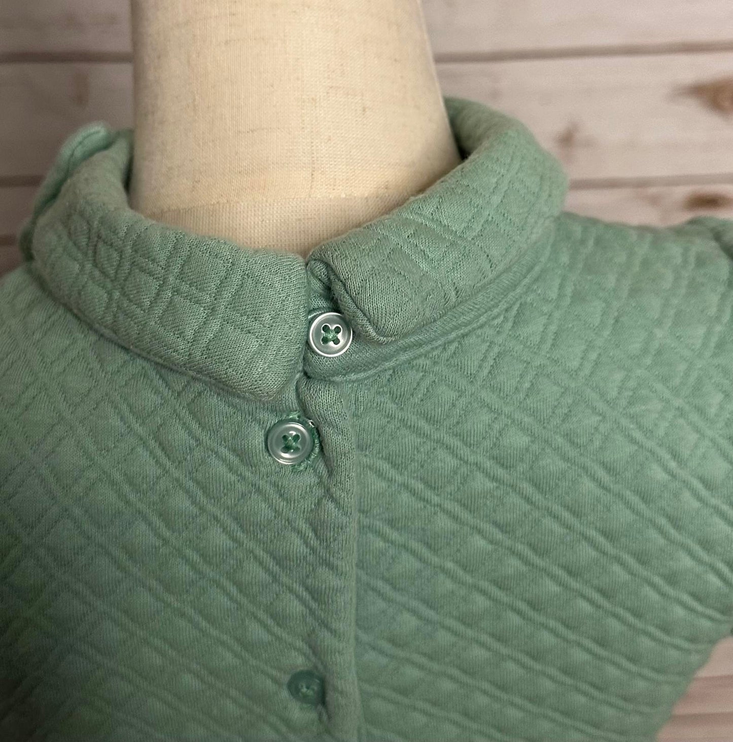 Janie and Jack classic mint green puff sleeve quilted fit and flare dress Size 7