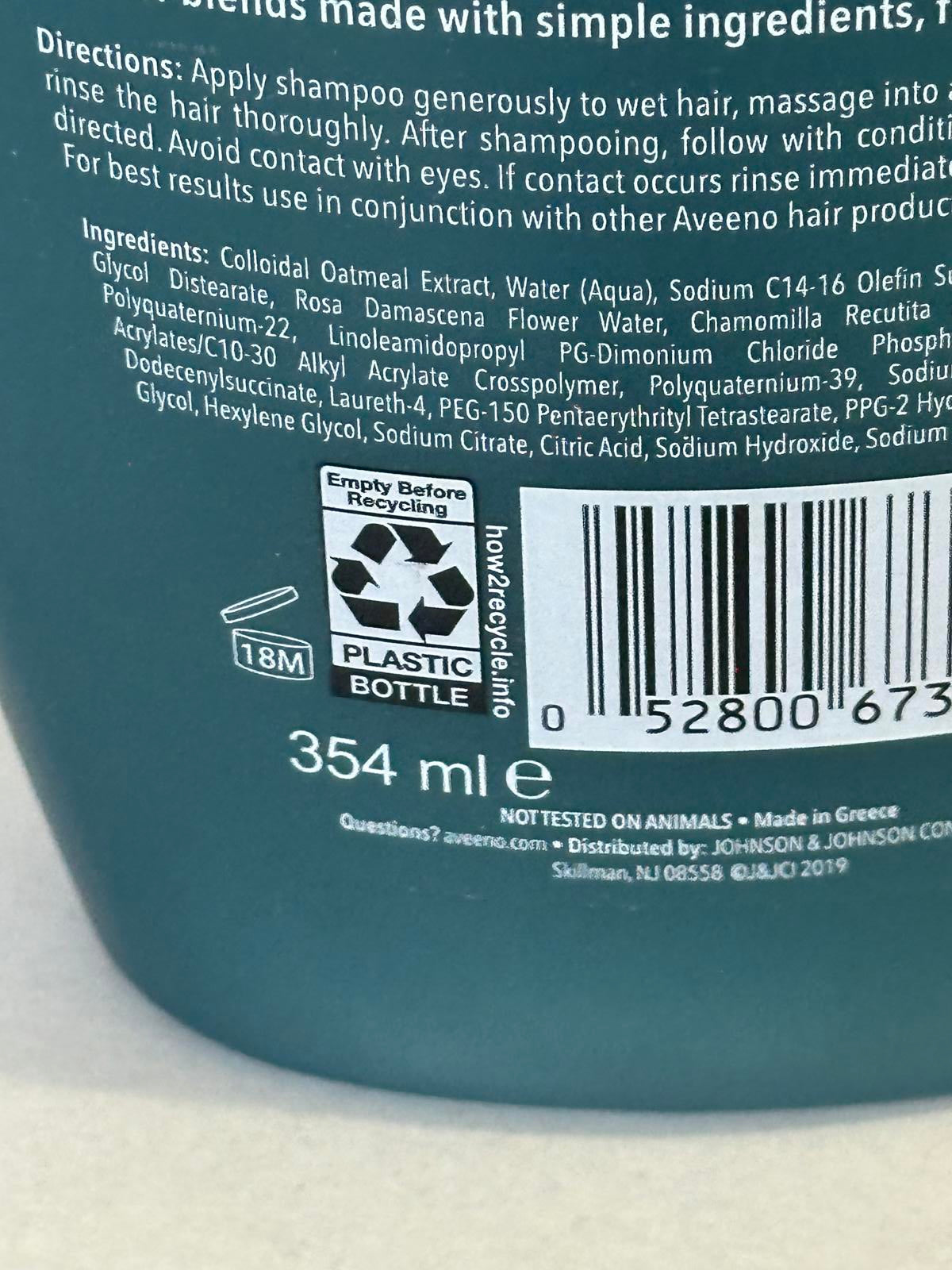 Discontinued Aveeno Rose Water & Chamomile blend shampoo 12 fl oz