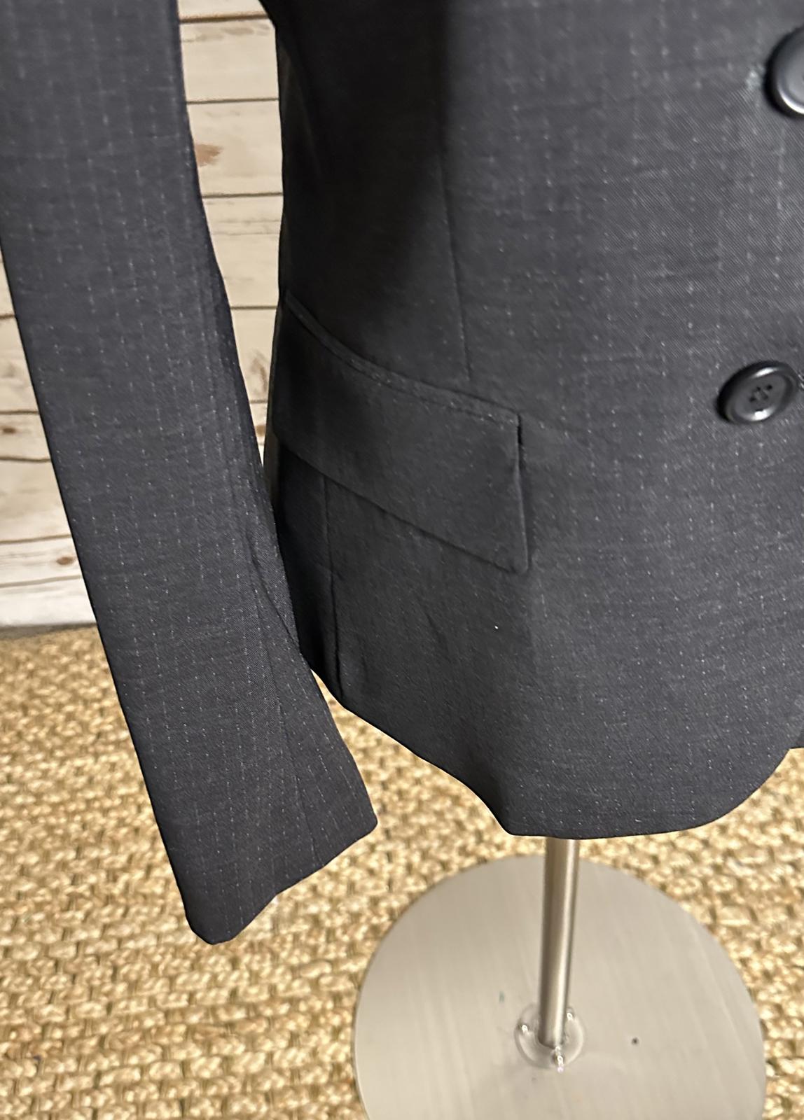 theory classic corpcore grey pinstriped wool-blend single-breasted blazer Size 4