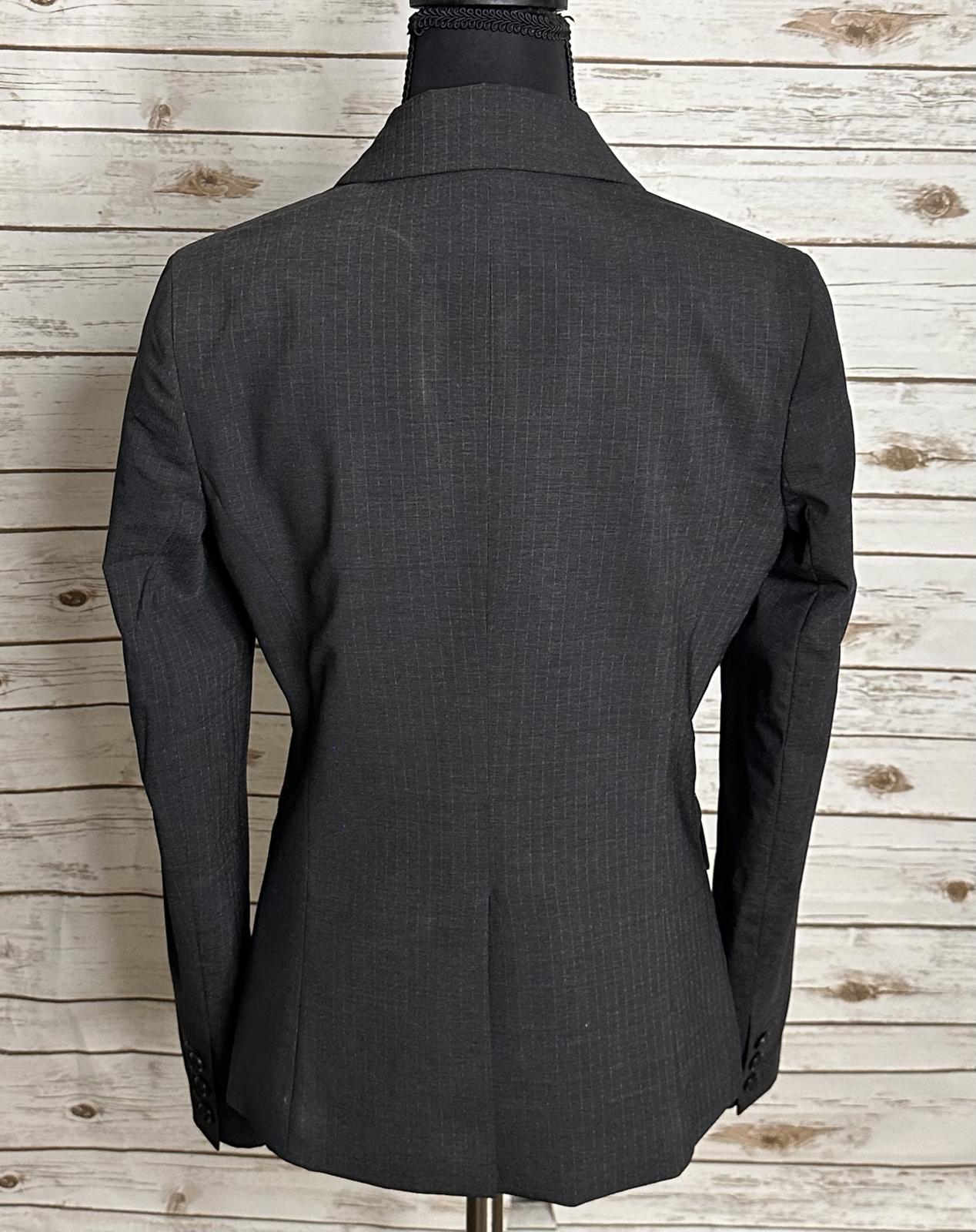 theory classic corpcore grey pinstriped wool-blend single-breasted blazer Size 4