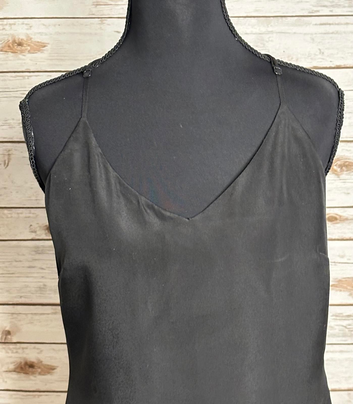 J.Crew black minimalist 90s V-neck racerback tank/slip dress Size 2
