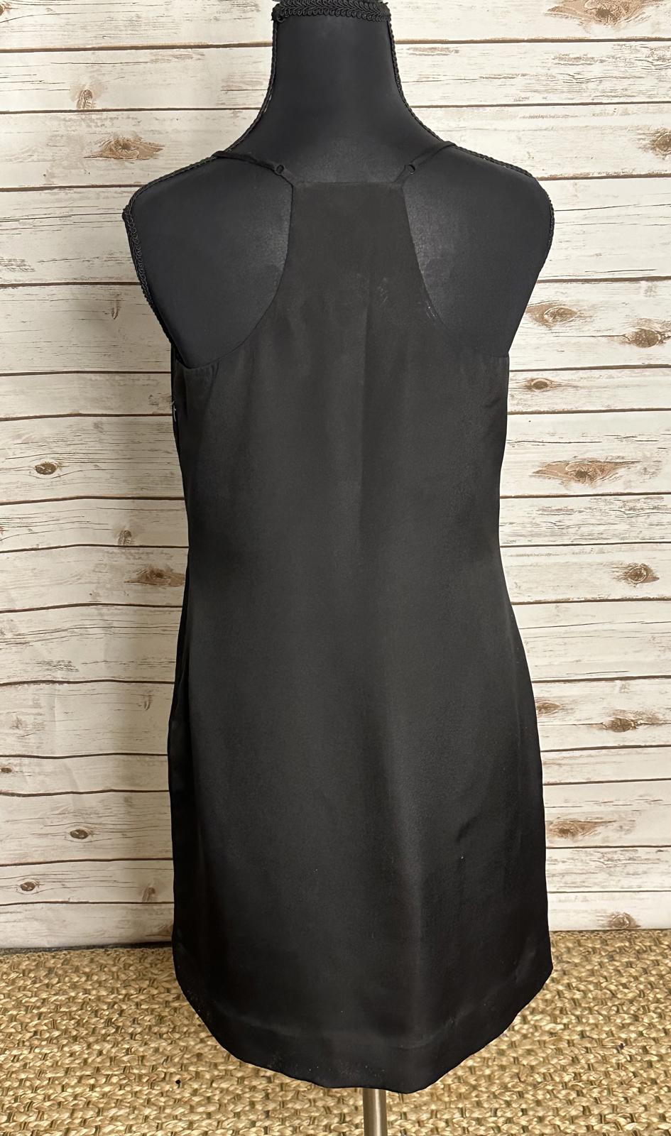 J.Crew black minimalist 90s V-neck racerback tank/slip dress Size 2