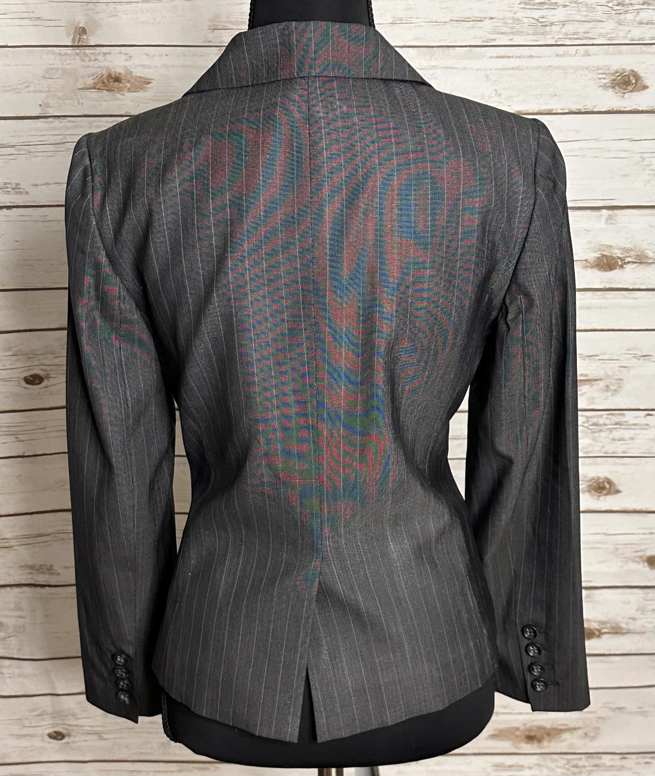 Ann Taylor Italian classic grey/lt blue wool tailored single breasted blazer 2P
