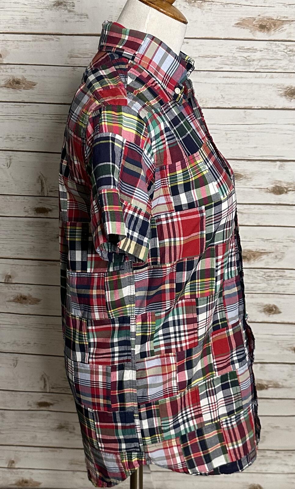 Brooks Brothers 1818 Regent Men's button-down shirt XS cotton madras patchwork