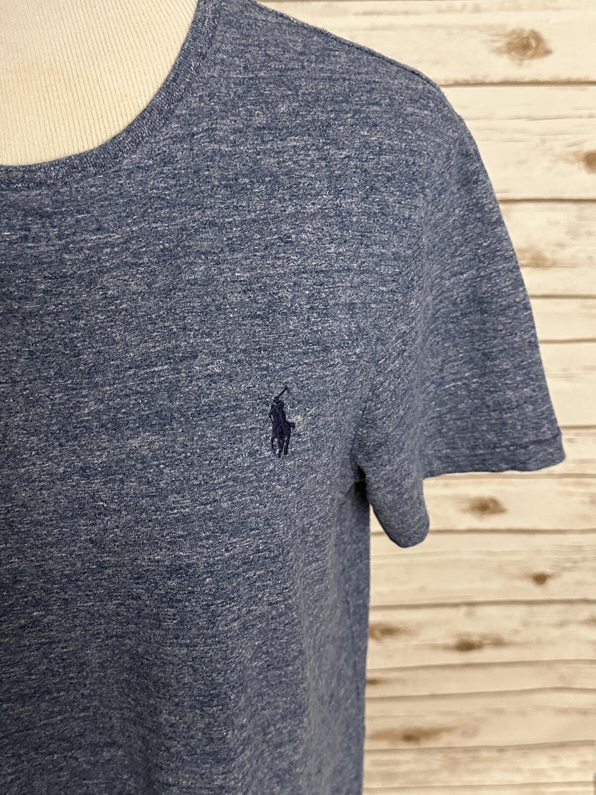 Polo Ralph Lauren cotton t-shirt Medium blue Custom Slim Fit classic normcore